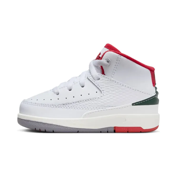 Jordan 2 Retro TD Italy “White / Fir / Sail / Fire Red” (DQ8563-101)