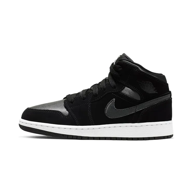 Jordan 1 Mid White Black Grey (GS)