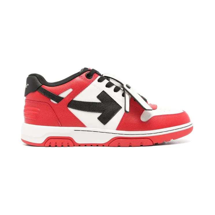 OFF-WHITE Out Of Office OOO Low Tops Red Black White (Red Sole) (OMIA189F24LEA00D2510)
