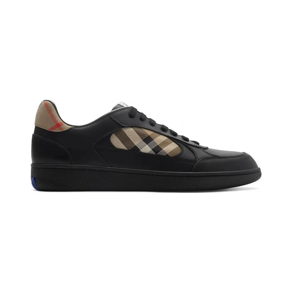 Burberry Leather and Check Terrace Sneakers Black Sand (8108650)