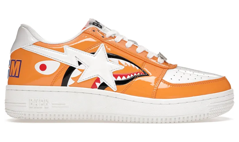 A Bathing Ape Bapesta Low Color Block Shark Orange (1G80191009)