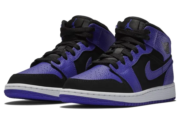 Air Jordan 1 Mid GS Black Dark Concord (554725-051)