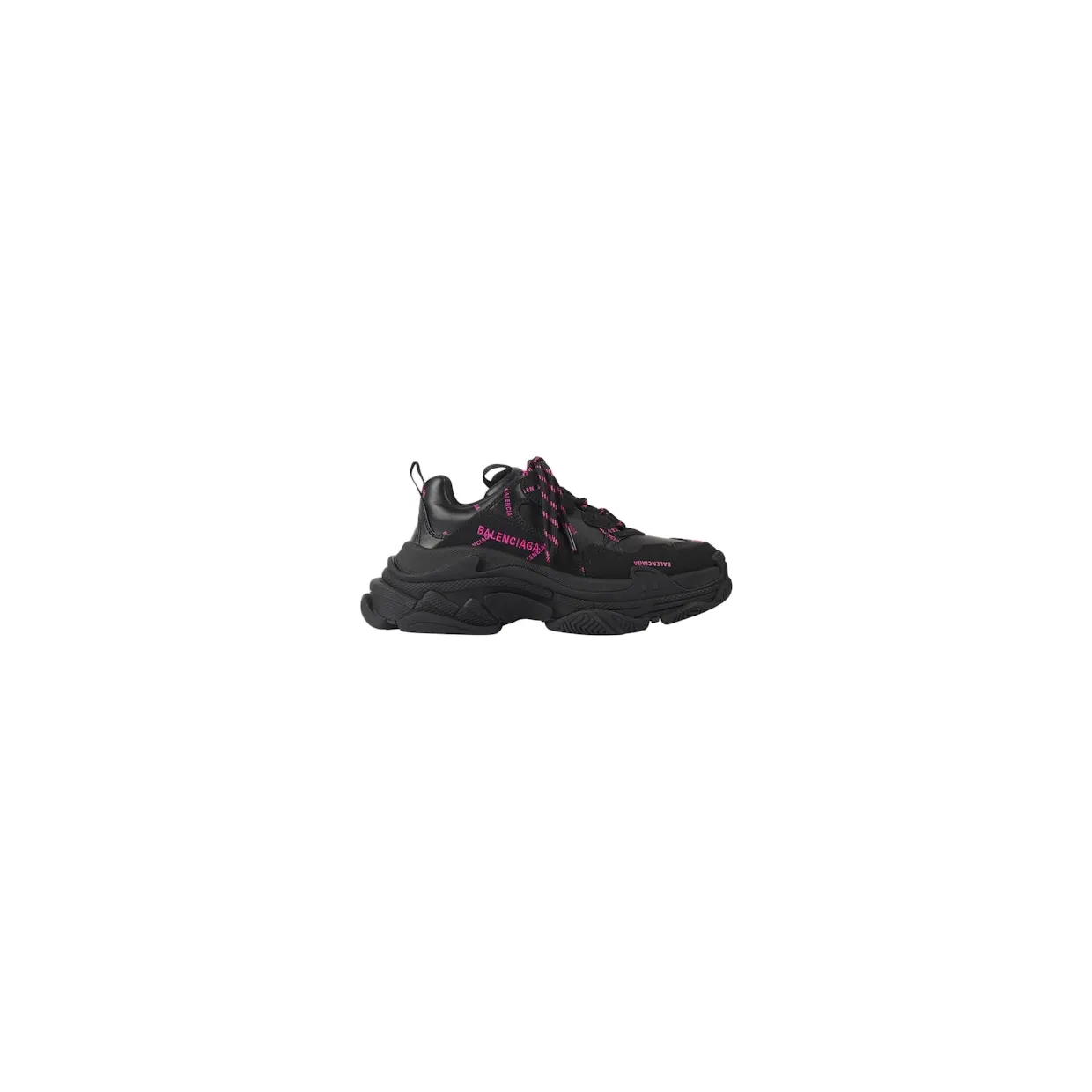 Balenciaga Triple S Allover Logo Black Pink (W)