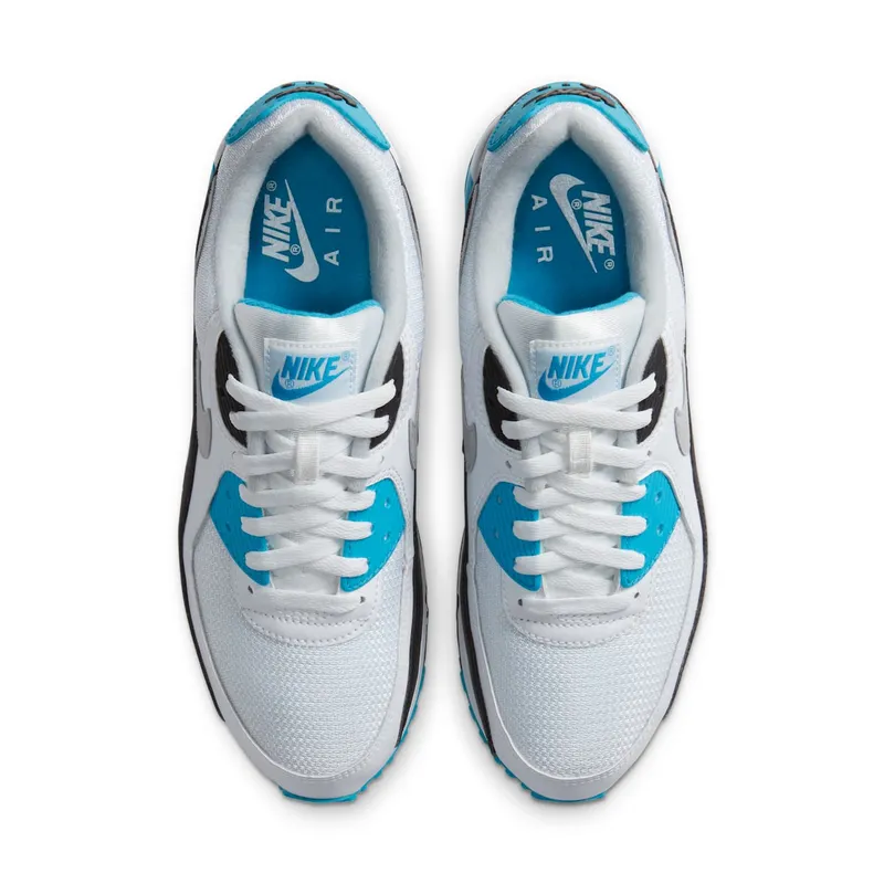 Nike Air Max 90 Laser Blue (2020) White/Black-Grey Fog-Laser Blue (CJ6779-100)
