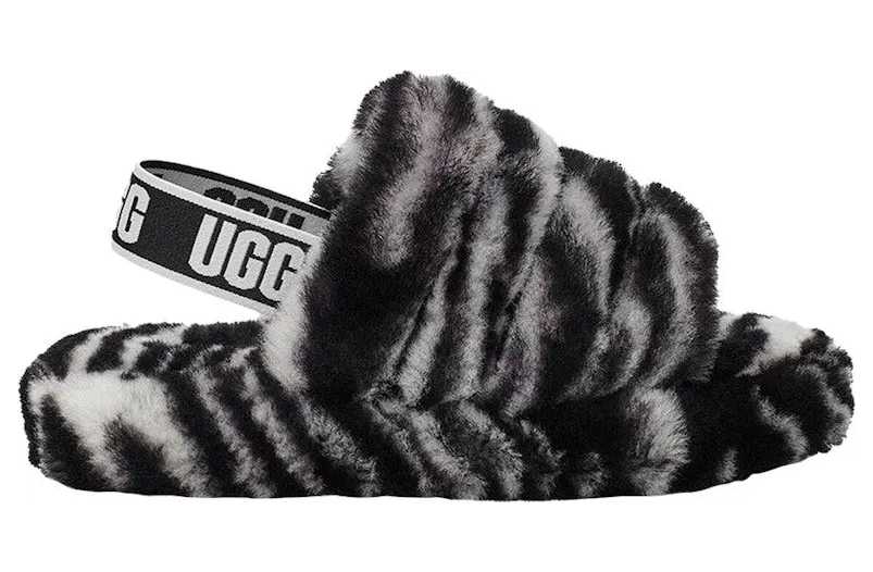 UGG Fluff Yeah Slide Zebra (1116156K-BWHT)