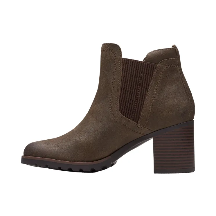 Clarks Leda up Heels “Dark Olive Suede” (26174963)