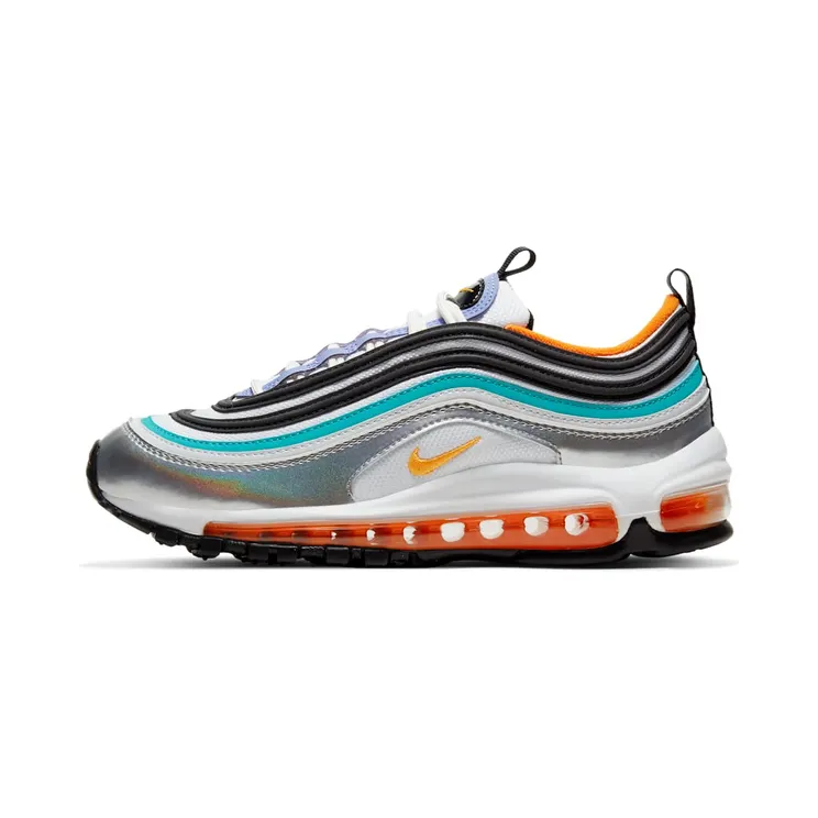 Nike Air Max 97 DTN BG ‘Metallic Silver Orange’ Metallic Silver/White/Black/Laser Orange (CW0989-001)