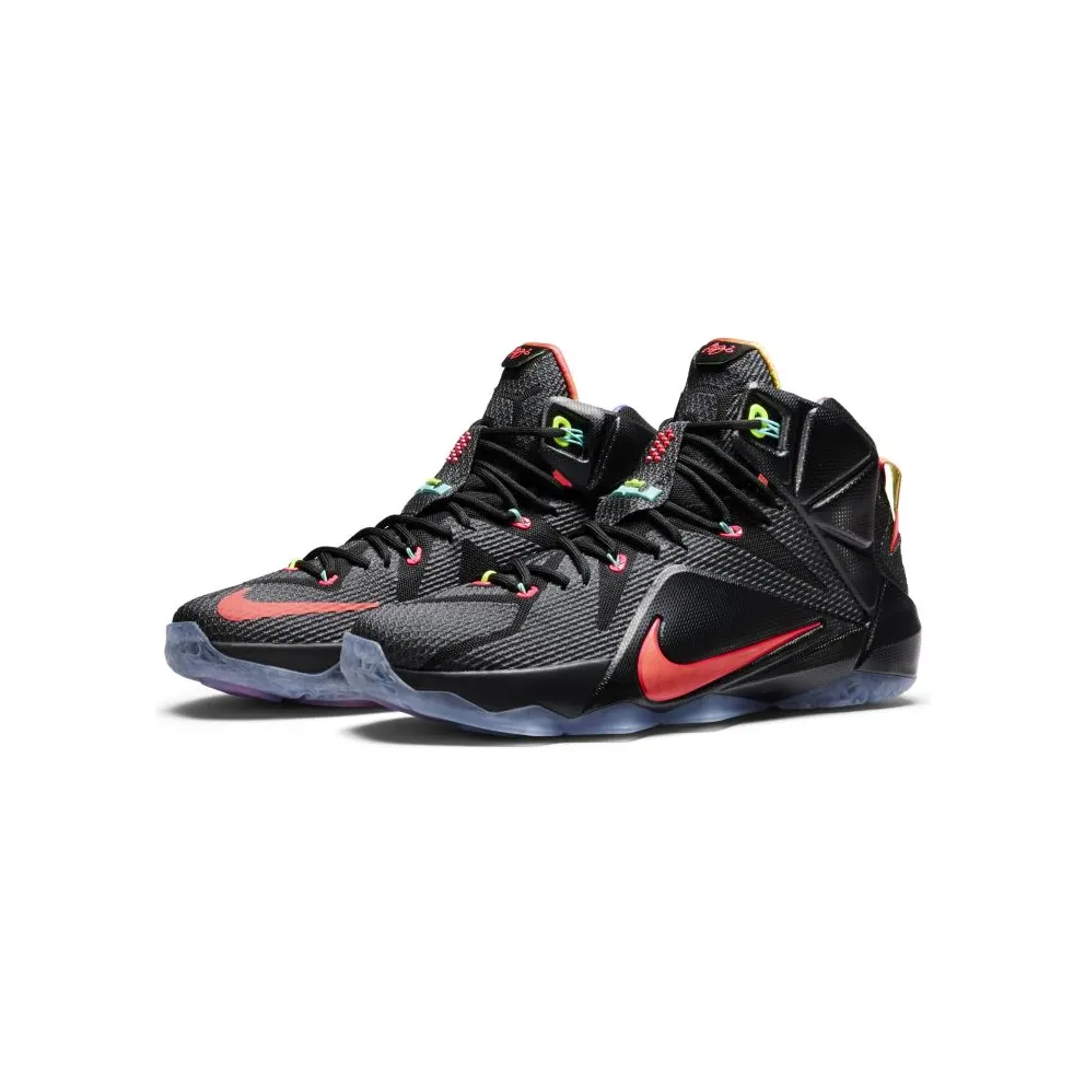 Nike LeBron 12 Data Black/Bright Mango-Hyper Punch-Volt (684593-068)
