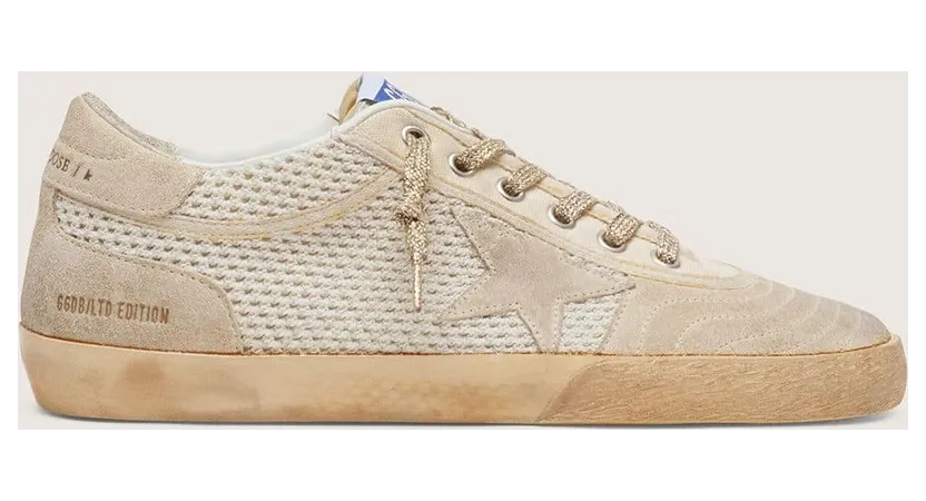 Golden Goose Women’S Super-Star Lab In Mesh With Beige Suede Star (GWF00942.F007634.15798)