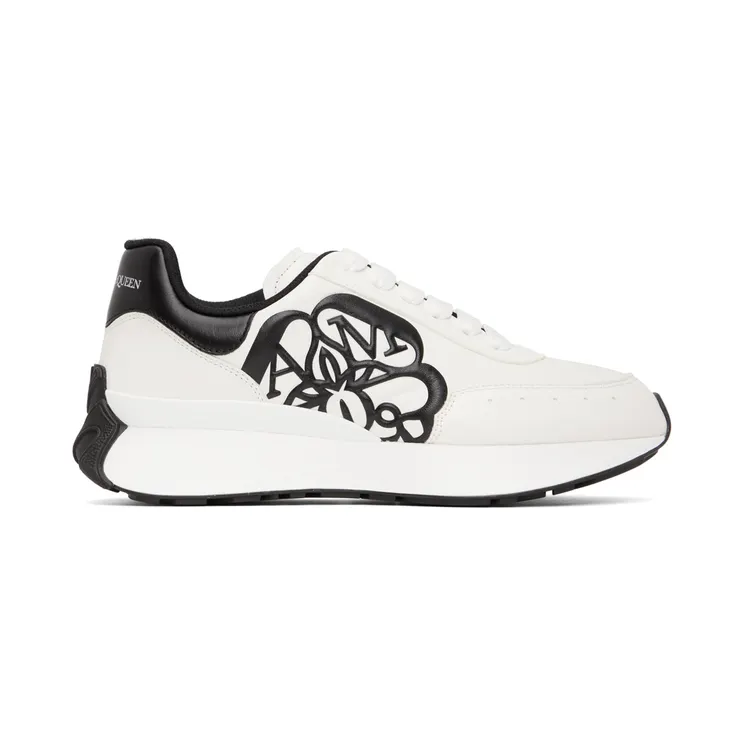 Alexander McQueen White & Black Sprint Sneakers (691342WIC95)