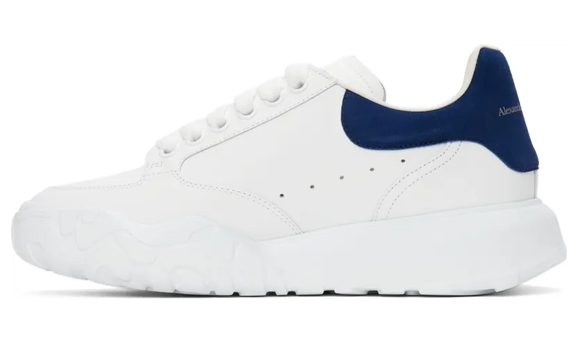 Alexander McQueen White & Blue New Court Sneakers (634619WIA9A) (3)