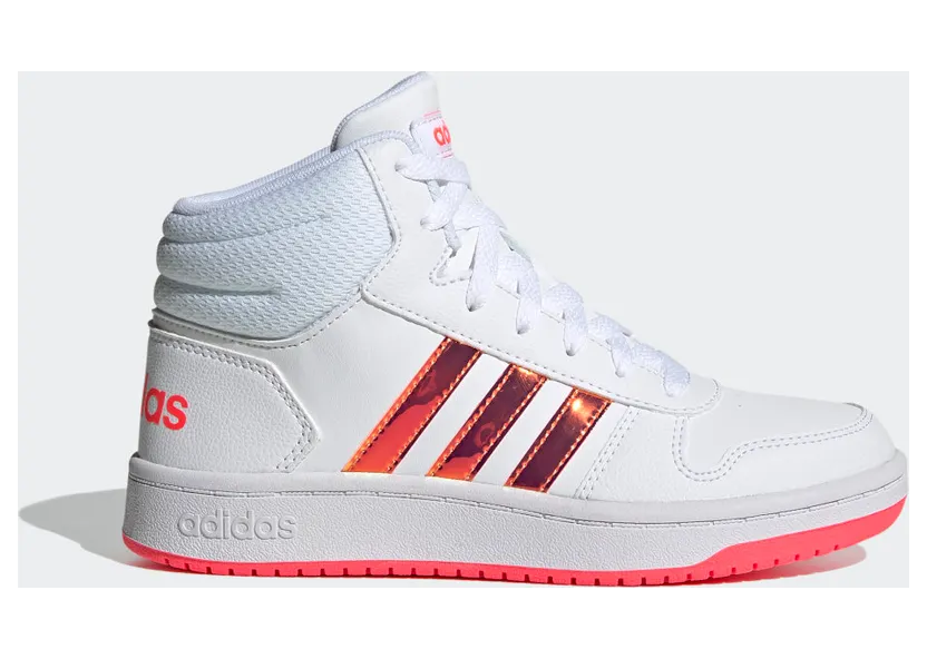 adidas Hoops 2.0 Mid Schuh Cloud White / Cloud White / Signal Pink (FW7610)