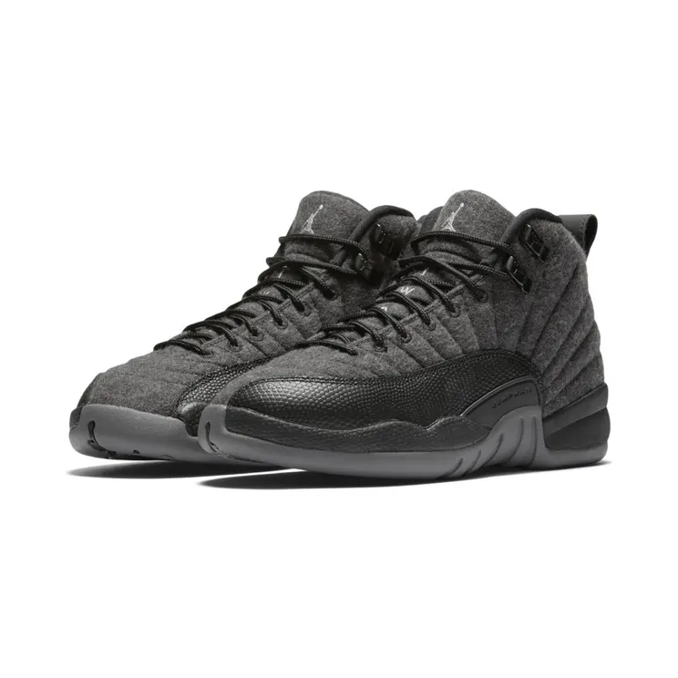 Air Jordan 12 Retro BG Wool – “Dark Grey / Metallic Silver / Black” (852626-003)