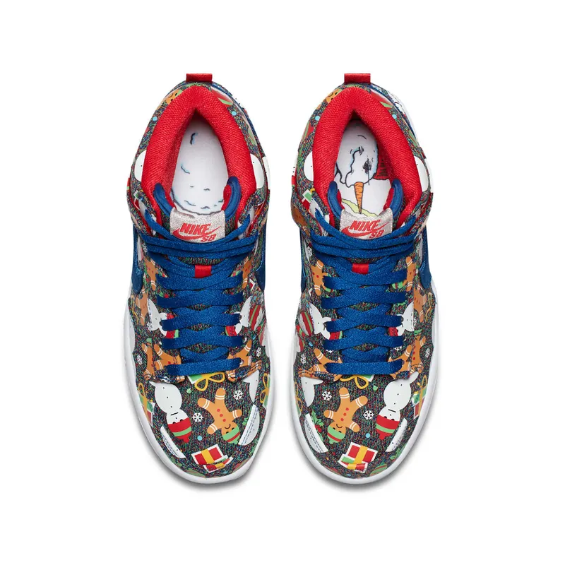 Nike SB Dunk High Concepts Ugly Christmas Sweater 2017 (GS) Blue Ribbon/Blue Ribbon-Atom Red (AO1559-446)