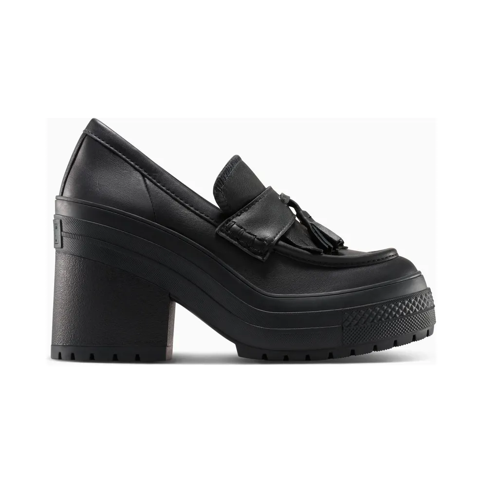 Converse Chuck 70 De Luxe Heel Loafer Platform Leather Black/Black/Black (A14714C)
