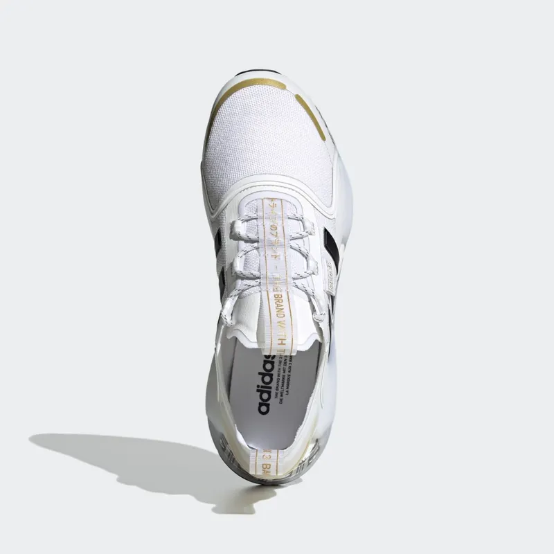 adidas NMD_R1 V3 Shoes Cloud White / Core Black / Gold Metallic (ID6712)
