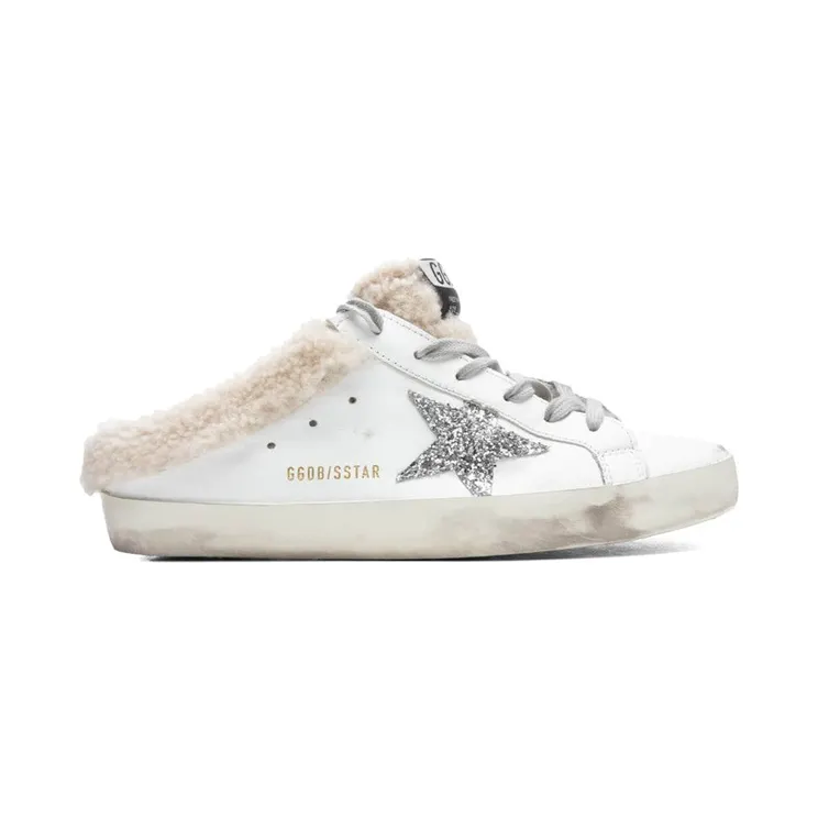 Golden Goose Super-Star Sabot White Silver Beige (GWF00110.F002306.10224)