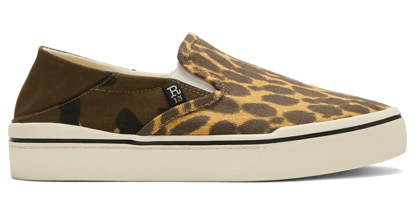 R13 Multicolor Cheetah Camo Slip-On Sneakers (R13S0255-974)