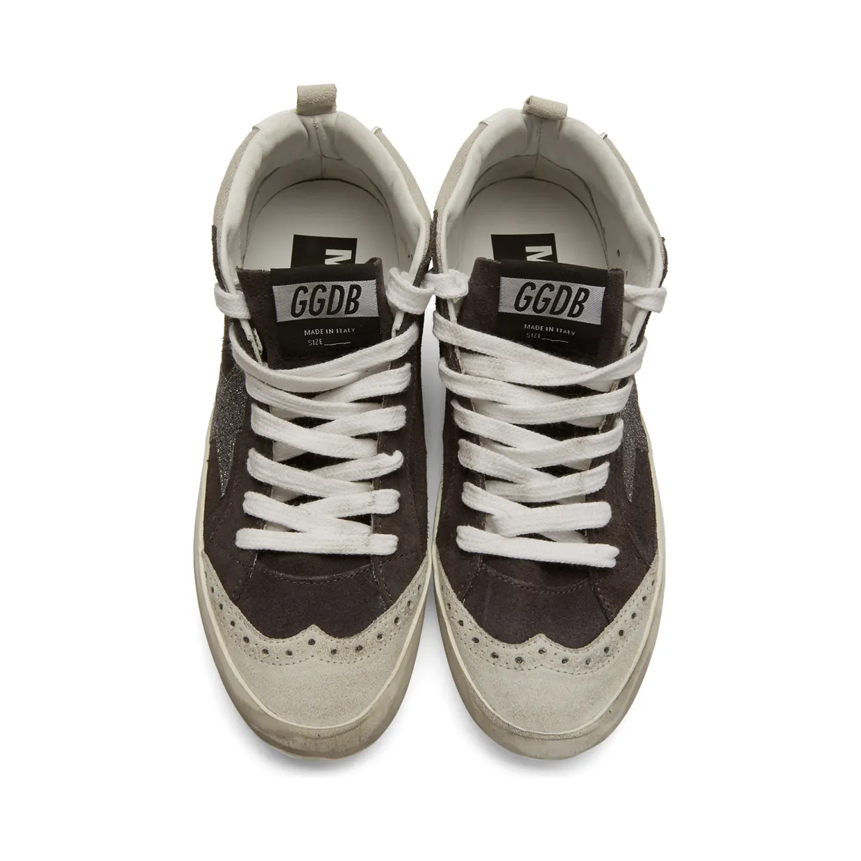 Golden Goose SSENSE Exclusive Grey Suede Glitter Mid Star Sneakers (F36WS634.Z8) (5)