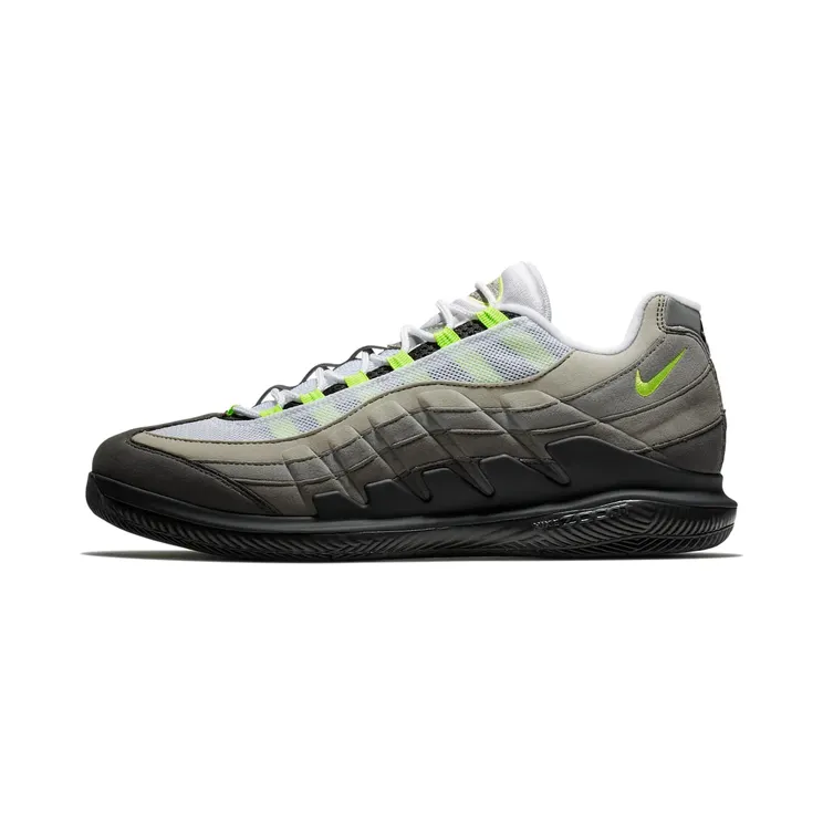 NikeCourt Vapor RF Air Max 95 Neon “Black / Medium Ash / Dark Pewter / Volt” (AO8759-078)