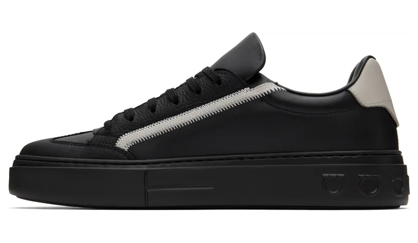 Salvatore Ferragamo Black Gancini Sneakers (753141 02B726041) (3)