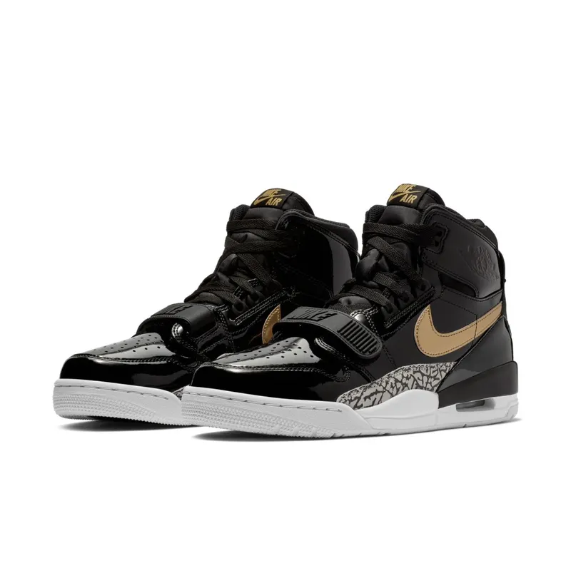 Jordan Legacy 312 Black Gold Patent Black/Metallic Gold-White (AV3922-007)
