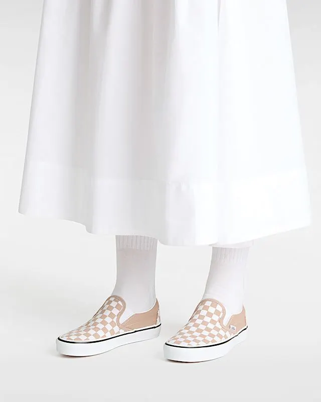 Vans Classic Slip-On Checkerboard Warm Taupe Brown White (VN000D6YE2V)