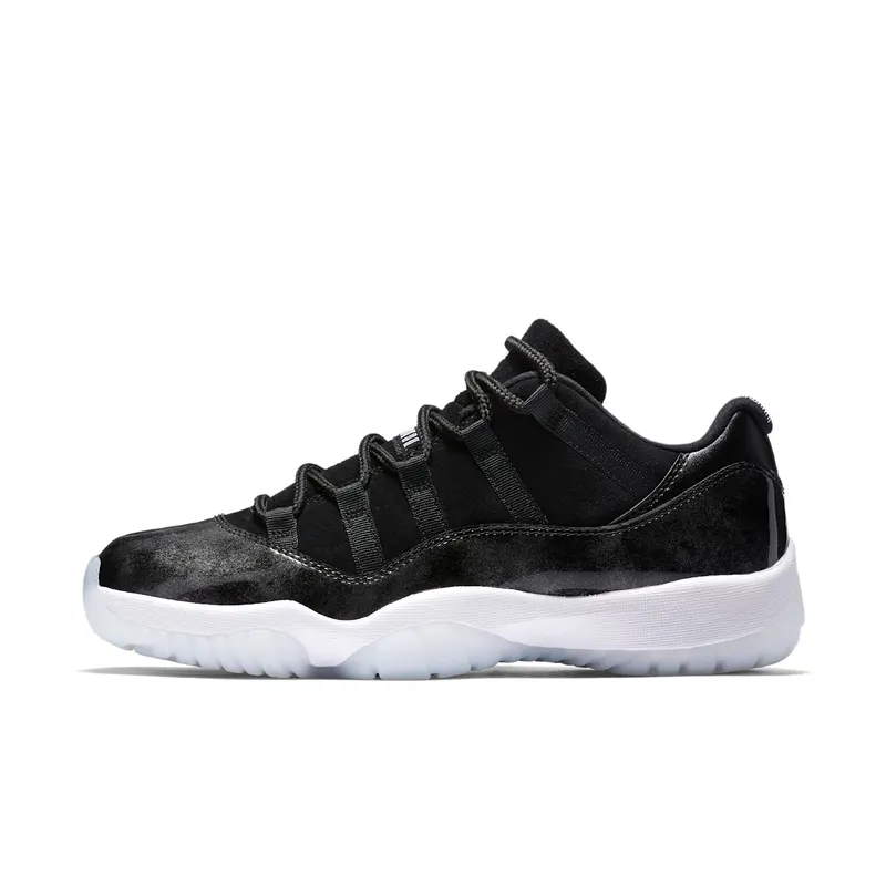 Jordan 11 Retro Low Barons Black/Metallic Silver-White (528895-010)