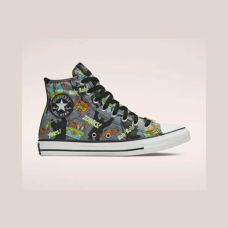 Converse Scooby-Doo x Chuck Taylor All Star High ‘Chased By Ghosts’ Almost Black/White/Multi (169073C)