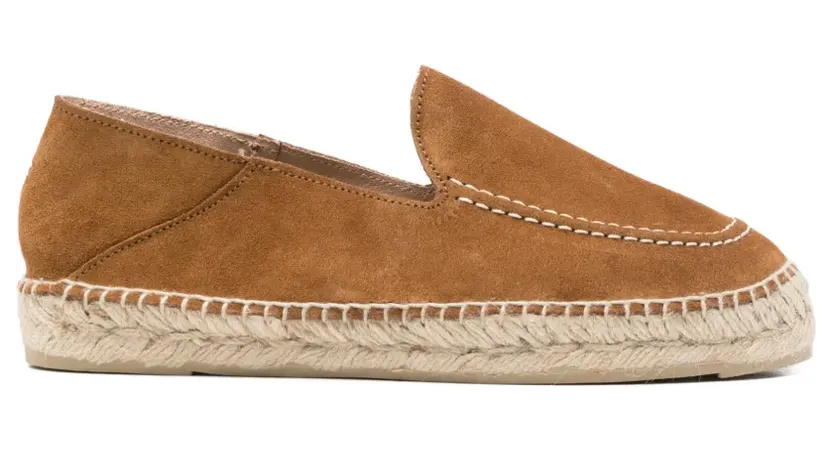 Manebi Espadrilles met contrasterend stiksel “Brown” (X00LR)