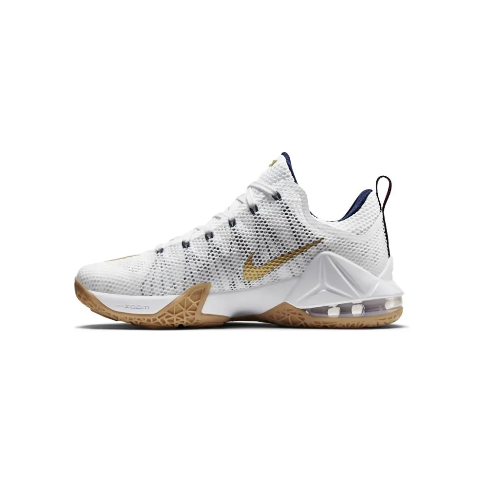 Nike LeBron 12 Low USA White/Midnight Navy/University Red-Metallic Gold (724557-174)