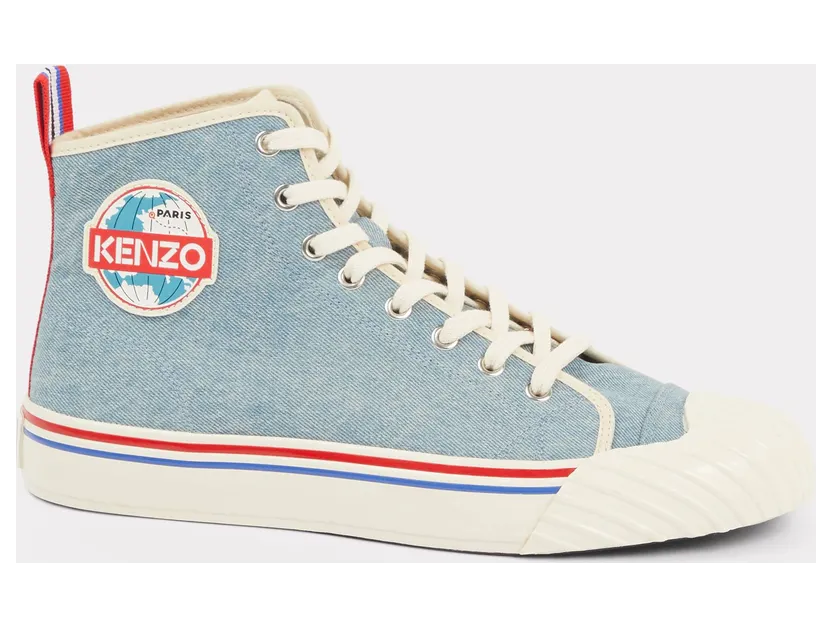 Kenzo Baskets Montantes Kenzoschool En Denim Homme Medium Stone Blue – Taille 42 (FD65SN022F75)