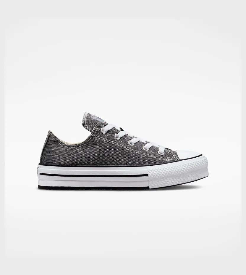 Converse Chuck Taylor All Star Platform Glitter Zwart/zilver/natural Ivory (272840C)