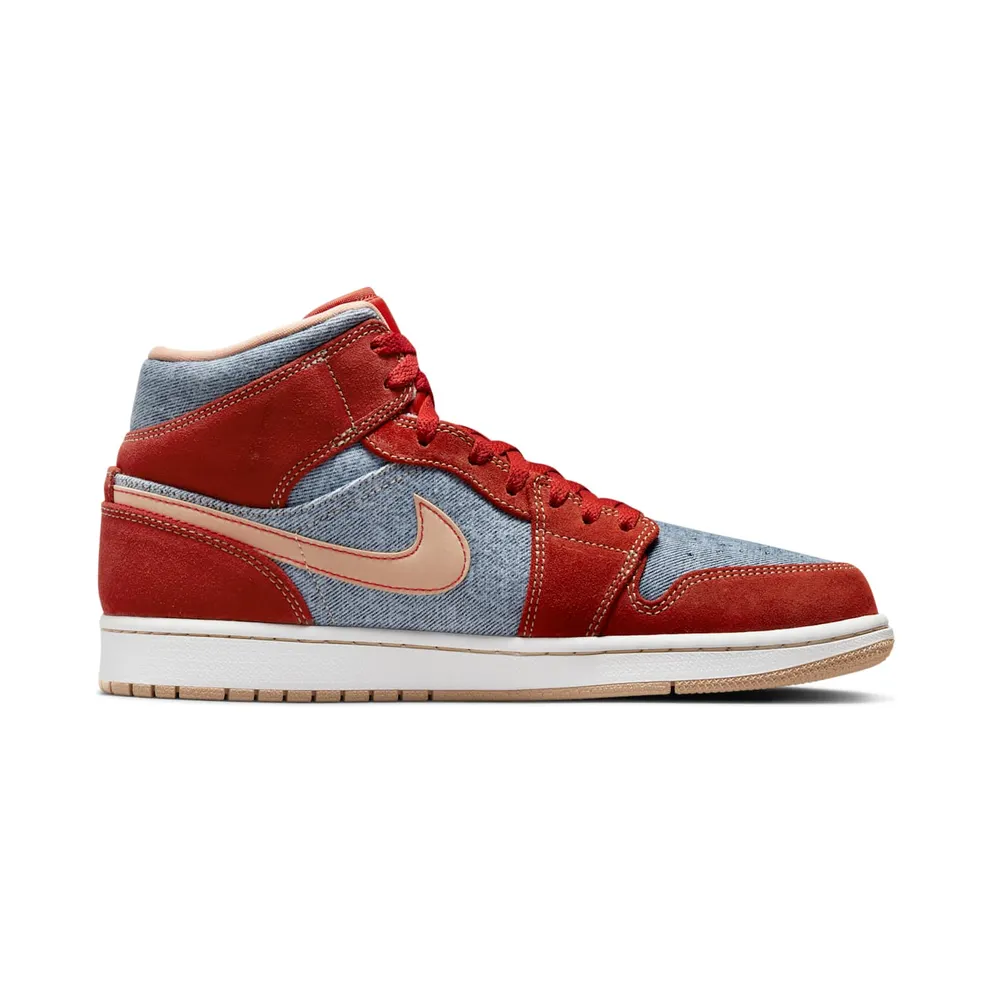 Jordan 1 Mid Denim – “Cinnabar / Hemp / White” (DM4352-600)