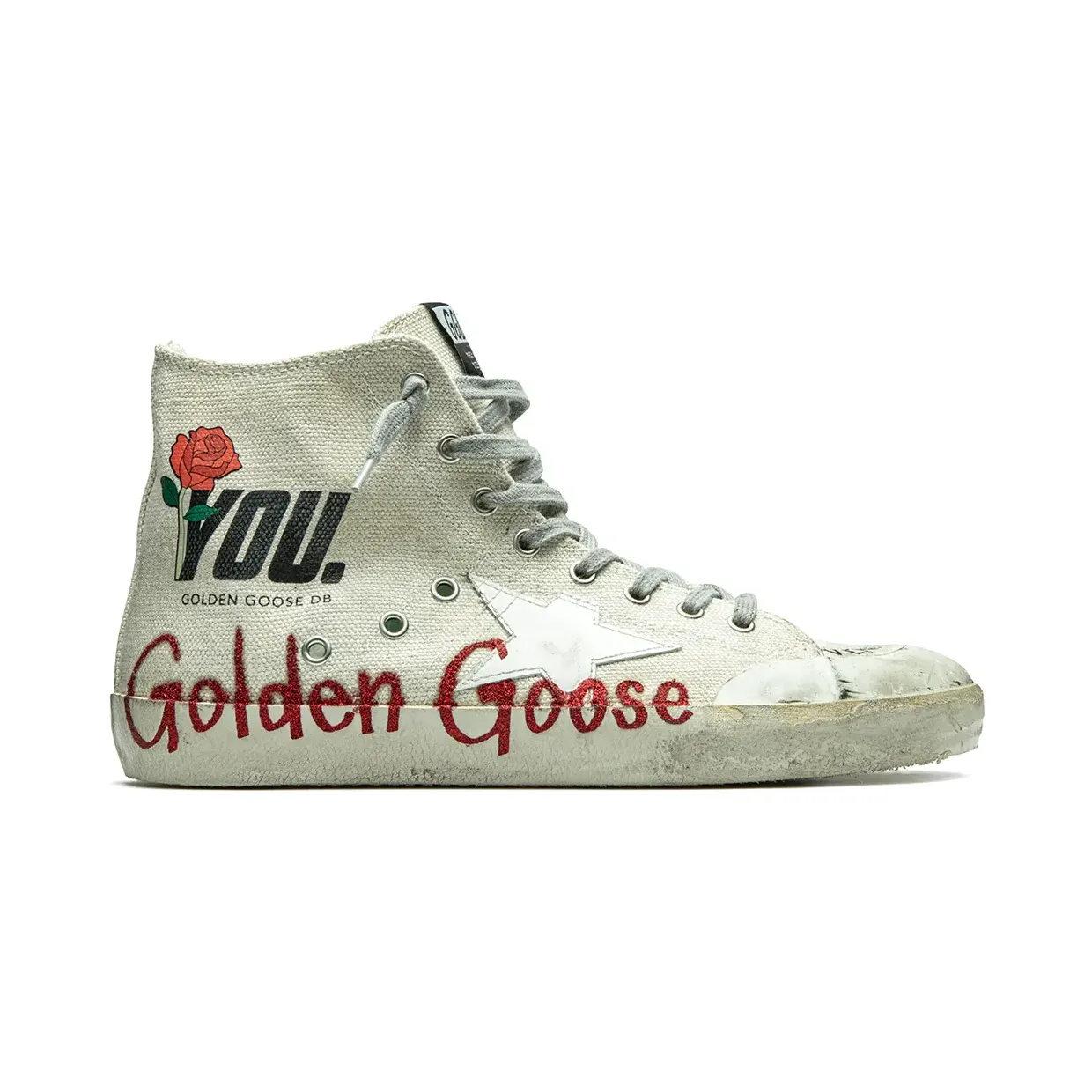 Golden Goose ‘Francy’ High-Top-Sneakers – Nude (GWF00114F000946)