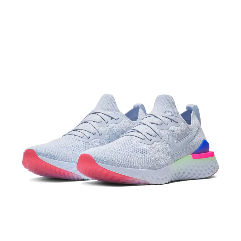 Nike Epic React Flyknit 2 Hydrogen Blue Sapphire Hyper Pink (W) Hydrogen Blue/Hydrogen Blue-Sapphire-Lime Blast-Hyper Pink-Blue Tint (BQ8927-453)
