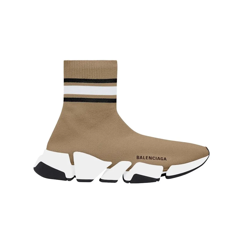 Balenciaga Speed 2.0 Recycled Knit Beige Stripes (674617W2F619119)