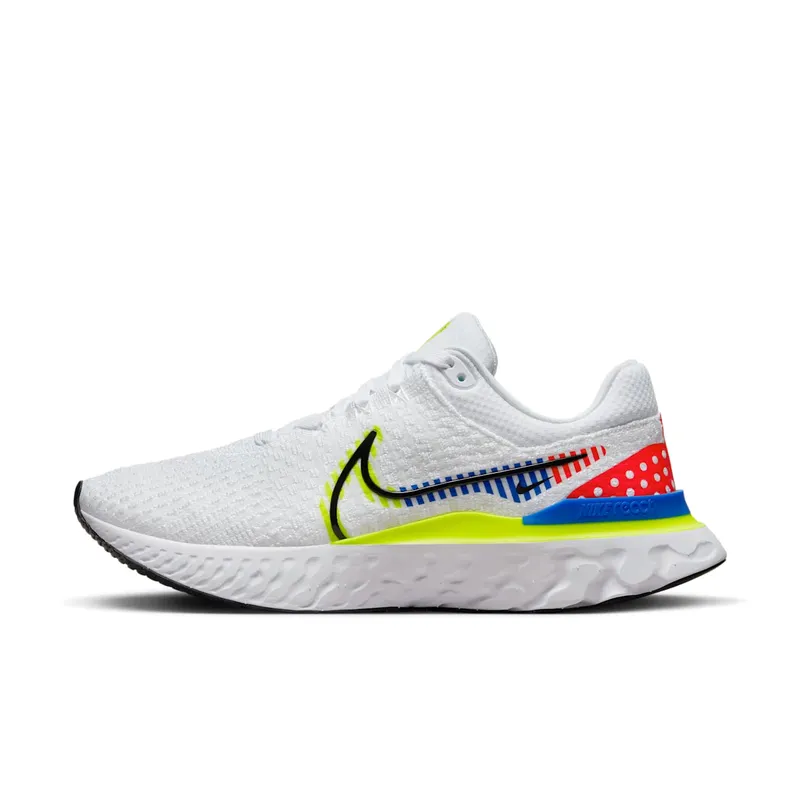 Nike React Infinity Run Flyknit 3 Premium White Volt Racer Blue (DX1629-100)