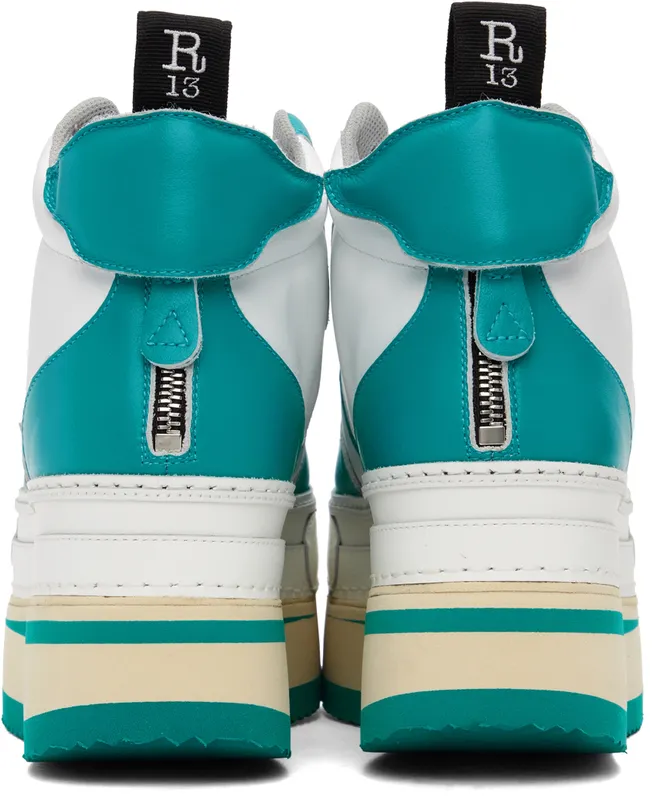 R13 Blue & White Platform High-Top (R13WS024-S037A)