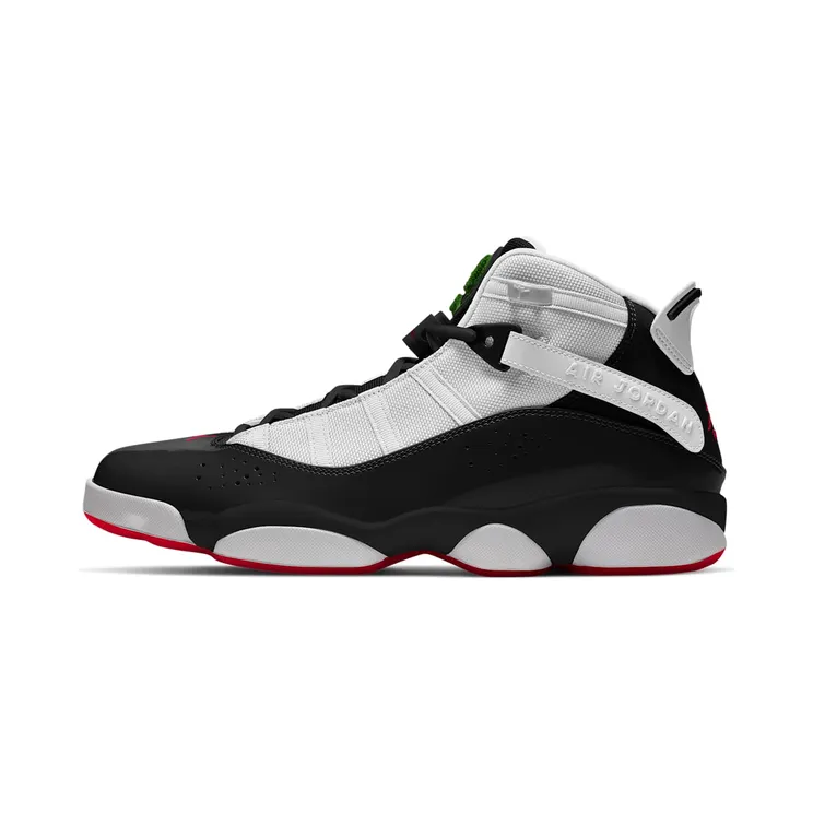 Jordan 6 Rings He Got Game “Black / White / Chlorophyll / University Red” (322992-008)