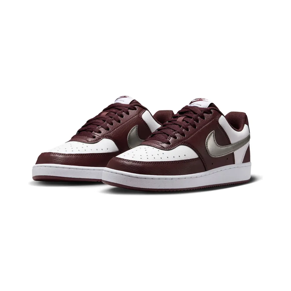 Nike Court Vision Low White Burgundy Metallic Pewter (IM7647-100)