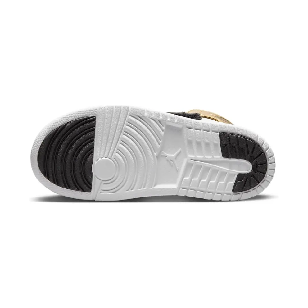 Sky Jordan 1 Mid Black Metallic Gold White (DV6069-071)