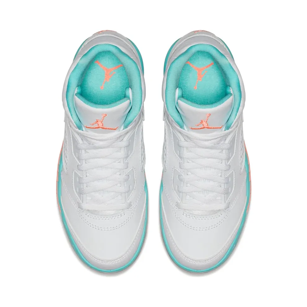 Jordan 5 Retro Light Aqua (PS) White/Crimson Pulse-Light Aqua-Black (440893-100)