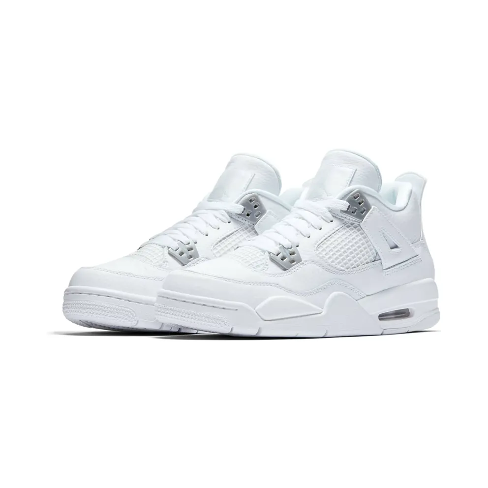 Jordan 4 Retro Pure Money 2017 (GS) White/Metallic Silver-Pure Platinum (408452-100)