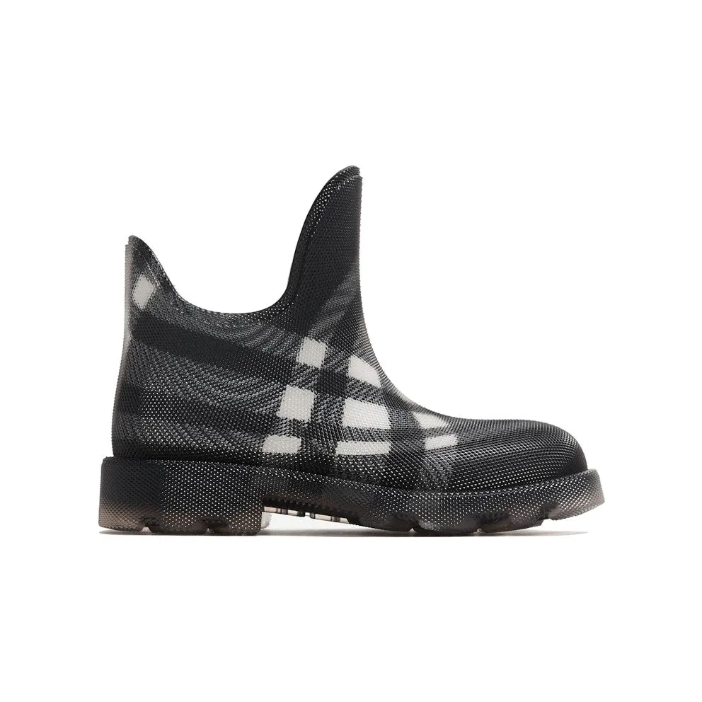 Burberry Marsh Checked Ankle Boots Black White (8083382)