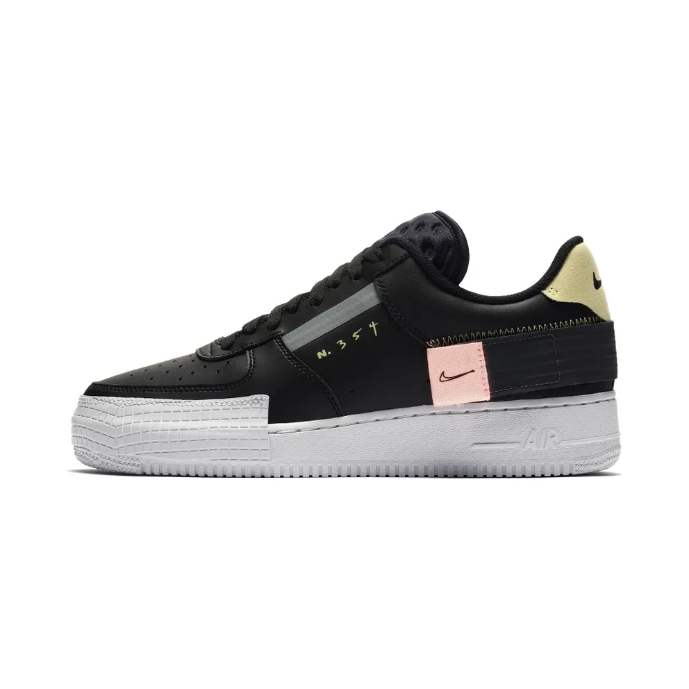 Nike Air Force 1 Type Black Black/Anthracite-Zinnia-Pink Tint-White (CI0054-001)