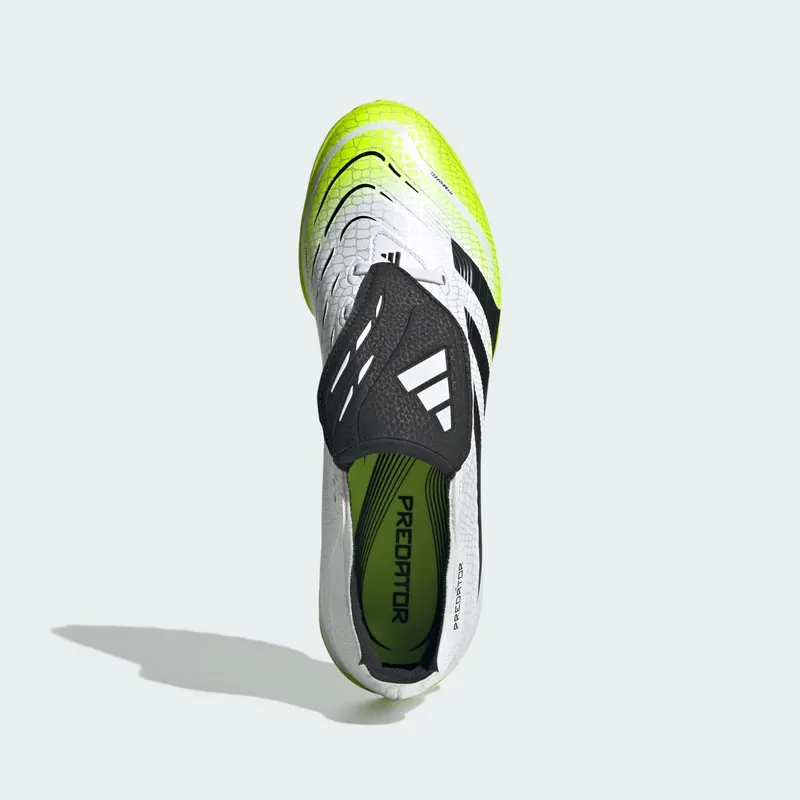 adidas Predator League Fold-Over Tongue TF Cloud White Core Black Lucid Lemon (JQ1072)