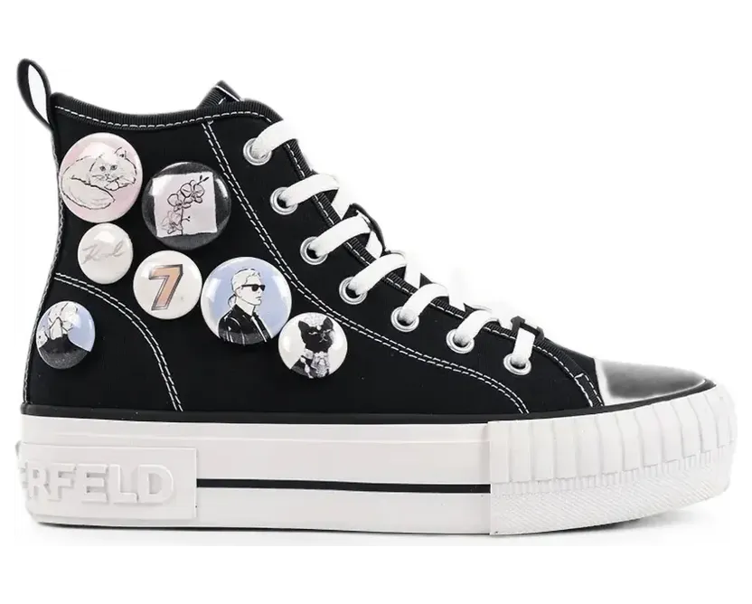 Karl Lagerfeld Kampus Max sneakers verfraaid met badge – Zwart (KL60459)