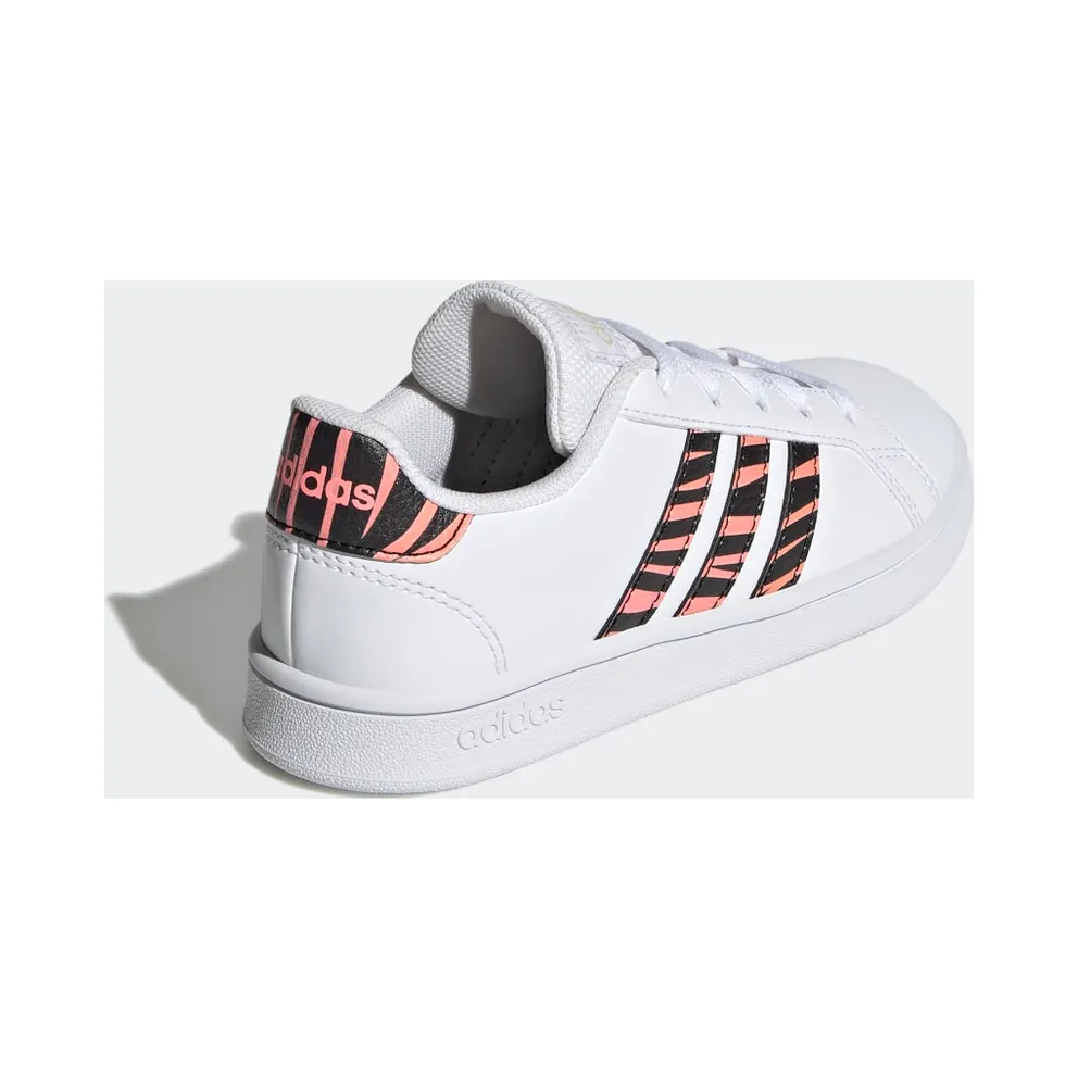 Adidas Grand Court Tiger-Print Cloud White / Core Black / Acid Red (GZ1067)