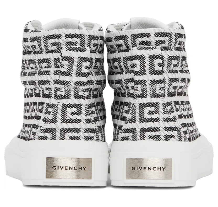 Givenchy White 4G Jacquard City Sneakers (BH005LH0VC) (4)
